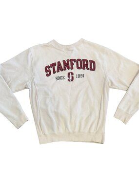 Stanford Cream Red Collegiate Crewneck Sweatshirt Size Medium